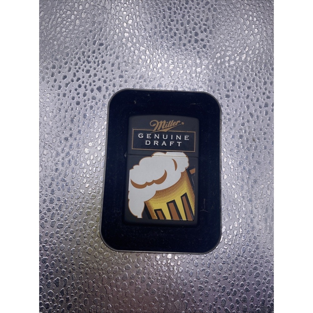 ZIPPO  MILLER GENUINE DRAFT LIGHTER IN COLLECTOR TIN No Lid  - NEW